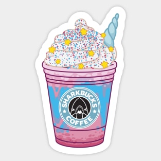 Sharkbucks Frappucino // Magical Narwhal Sticker